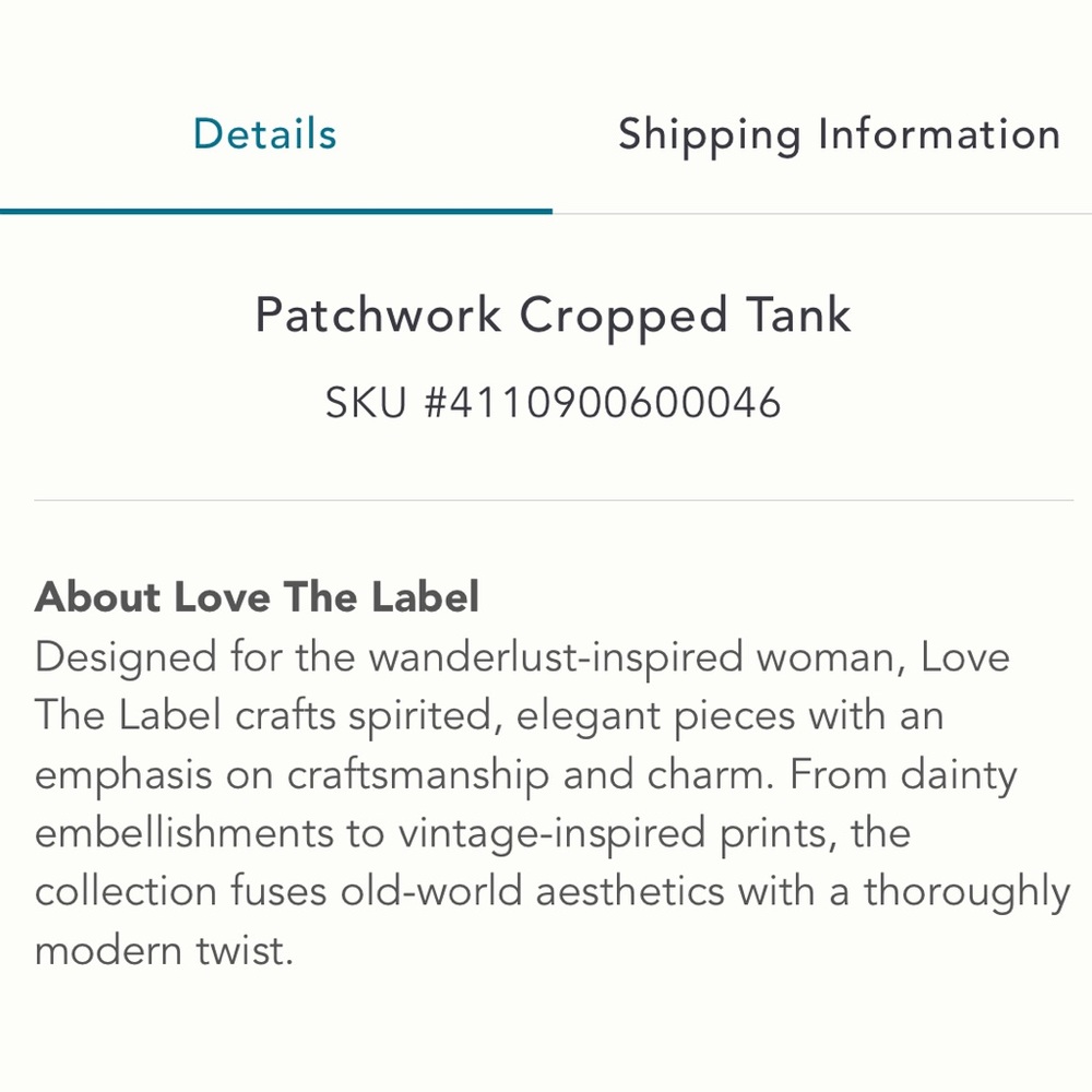 ✨ Anthropologie Patchwork Cropped Tank Sz L - Picture 8 of 9